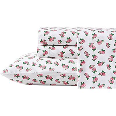 Betsey Johnson Home Perkal-Kollektion Bettlaken-Set – 100% Baumwolle, leicht und atmungsaktiv, knackig und cool, Twin, Teeny Tiny Roses Betsey Johnson Home Perkal-Kollektion Bettlaken-Set – 100% Baumwolle, leicht und atmungsaktiv, knackig und cool, Twin, Teeny Tiny Roses