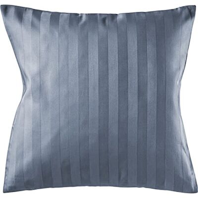 Pure Mako Satin Damast Streifen Kissenbezug 40x40 dunkelblau Waschbar bis 60°C, Reißverschluss Atmungsaktiv & Anti-Pilling Pure Mako Satin Damast Streifen Kissenbezug 40x40 dunkelblau Waschbar bis 60°C, Reißverschluss Atmungsaktiv & Anti-Pilling