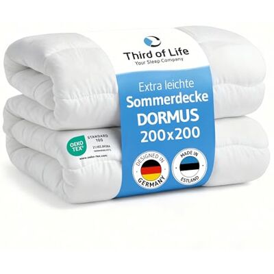 Third of Life Sommerdecke 200x200, Leichte Stepp-Decke für den Sommer, Ökotex 100 Bettdecke 200 x 200 cm für warme Nächte, Blanket made in EU, entwickelt von Schlafexperten, Große 2x2m Decke für 2 Personen Third of Life Sommerdecke 200x200, Leichte Stepp-Decke für den Sommer, Ökotex 100 Bettdecke 200 x 200 cm für warme Nächte, Blanket made in EU, entwickelt von Schlafexperten, Große 2x2m Decke für 2 Personen