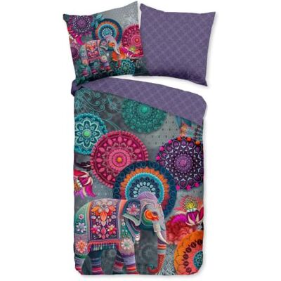 HIP Flanell Winter Bettwäsche Set 135x200 80x80 Mafalda Mandalas Elefant 100% Baumwolle, angeraute Oberfläche, kälteisolierend, mit Reißverschluss, Oeko-Tex Standard 100, waschbar bei 40 Grad HIP Flanell Winter Bettwäsche Set 135x200 80x80 Mafalda Mandalas Elefant 100% Baumwolle, angeraute Oberfläche, kälteisolierend, mit Reißverschluss, Oeko-Tex Standard 100, waschbar bei 40 Grad