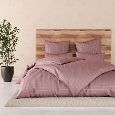 Pure Satin Bettwäsche 135x200 40x80 gestreift Mauve 100% Baumwolle & Oeko-TEX Zertifiziert Elegante und angenehm Pure Satin Bettwäsche 135x200 40x80 gestreift Mauve 100% Baumwolle & Oeko-TEX Zertifiziert Elegante und angenehm
