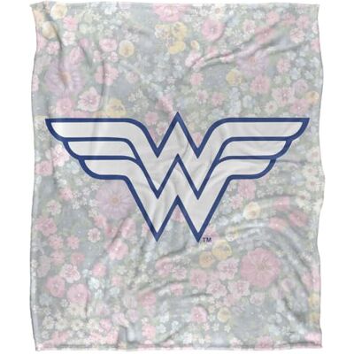 DC Comics Wonder Woman Floral Logo Superweiche Kuscheldecke mit seidigem Griff – 152 x 127 cm DC Comics Wonder Woman Floral Logo Superweiche Kuscheldecke mit seidigem Griff – 152 x 127 cm