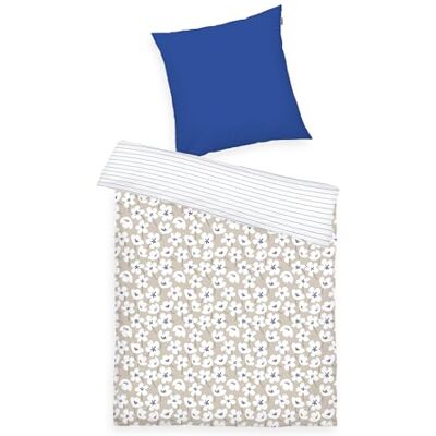 TOM TAILOR Renforcé-Bettwäsche, 80x80 + 155x220 cm, 100% Baumwolle/Renforcé, mit Wendemotiv und farbigem Reißverschluss, Fresh Flowers Blau, Beige (Cobalt & Sunny Sand) TOM TAILOR Renforcé-Bettwäsche, 80x80 + 155x220 cm, 100% Baumwolle/Renforcé, mit Wendemotiv und farbigem Reißverschluss, Fresh Flowers Blau, Beige (Cobalt & Sunny Sand)