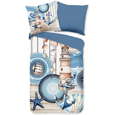 HIP Flanell Winter Bettwäsche Set 135x200 80x80 Vidonia Maritim blau 100% Baumwolle, angeraute Oberfläche, kälteisolierend, mit Reißverschluss, Oeko-Tex Standard 100, waschbar bei 40 Grad HIP Flanell Winter Bettwäsche Set 135x200 80x80 Vidonia Maritim blau 100% Baumwolle, angeraute Oberfläche, kälteisolierend, mit Reißverschluss, Oeko-Tex Standard 100, waschbar bei 40 Grad