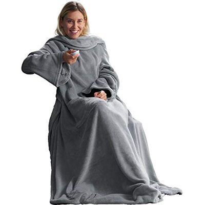 Satin-Rüschen-Fleece-Decke mit Ärmeln - Geschenkidee Satin-Rüschen-Fleece-Decke mit Ärmeln - Geschenkidee
