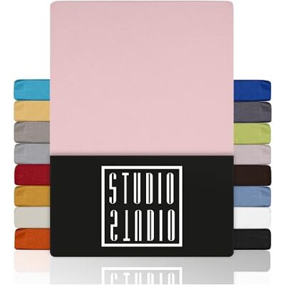 STUDIO Basic Spannbettlaken 90x200 cm Doppelpack – Jersey-Spannbetttuch aus 100 % gekämmter Baumwolle – Puder – Öko-Tex Zertifiziert, bügelfrei & elastisch – für Matratzen 15–25 cm STUDIO Basic Spannbettlaken 90x200 cm Doppelpack – Jersey-Spannbetttuch aus 100 % gekämmter Baumwolle – Puder – Öko-Tex Zertifiziert, bügelfrei & elastisch – für Matratzen 15–25 cm