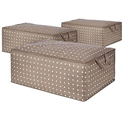 Compactor DAMAN BEIGE Set aus 3 Duvet-Aufbewahrungstaschen, 70x50x30 cm, Braun Compactor DAMAN BEIGE Set aus 3 Duvet-Aufbewahrungstaschen, 70x50x30 cm, Braun