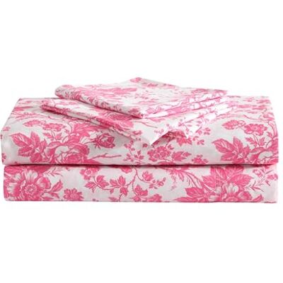 Betsey Johnson Betseys Toile Pink Twin-Bettlaken, weich und leicht, farbecht und knitterfrei, ideal für Schlafsaal (Betseys Toile Pink, Twin) Betsey Johnson Betseys Toile Pink Twin-Bettlaken, weich und leicht, farbecht und knitterfrei, ideal für Schlafsaal (Betseys Toile Pink, Twin)