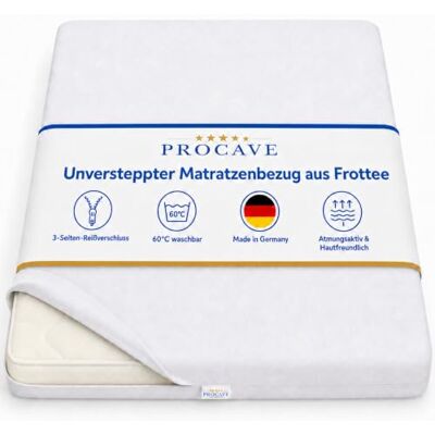 PROCAVE Matratzenbezug 100x200 cm Frottee unversteppt Matratzen-Höhe 16-22cm Matratzenschoner PROCAVE Matratzenbezug 100x200 cm Frottee unversteppt Matratzen-Höhe 16-22cm Matratzenschoner