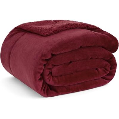 BEDSURE Sherpa Kuscheldecke Flauschig 150x200 Sofadecke, Rot Dicke Wolldecke, Weich Tagesdecke, Geschenke für Frauen, Warm Wohndecke für Couch, Schlafzimmer & Wohnzimmer,Waschbar BEDSURE Sherpa Kuscheldecke Flauschig 150x200 Sofadecke, Rot Dicke Wolldecke, Weich Tagesdecke, Geschenke für Frauen, Warm Wohndecke für Couch, Schlafzimmer & Wohnzimmer,Waschbar