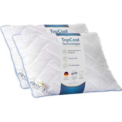 PROCAVE TopCool Kopfkissen Kochfest 60x80 cm (2er Set), Qualitäts-Stepp-Kissen, atmungsaktives Allergiker Kissen, Winter- und Sommer-Kissen 100% aus Deutschland PROCAVE TopCool Kopfkissen Kochfest 60x80 cm (2er Set), Qualitäts-Stepp-Kissen, atmungsaktives Allergiker Kissen, Winter- und Sommer-Kissen 100% aus Deutschland