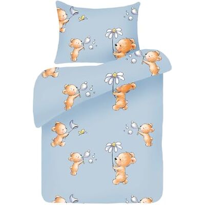 Bestlivings Kinderbettwäsche Baby 2-teilig Baumwolle mit Bärchen Blau Bettbezug 100x135cm, Kissenbezug 40x60cm, mit Reißverschluss, OEKO-TEX, atmungsaktiv, 60°C waschbar, perfekt für Kleinkinder Bestlivings Kinderbettwäsche Baby 2-teilig Baumwolle mit Bärchen Blau Bettbezug 100x135cm, Kissenbezug 40x60cm, mit Reißverschluss, OEKO-TEX, atmungsaktiv, 60°C waschbar, perfekt für Kleinkinder