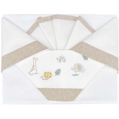 ANDY & HELEN Bettwäsche-Set für Kinderwagen, Bestickt, Spannbettlaken mit Gummibändern und Kissenbezug, cremefarben ANDY & HELEN Bettwäsche-Set für Kinderwagen, Bestickt, Spannbettlaken mit Gummibändern und Kissenbezug, cremefarben