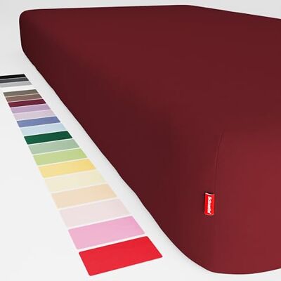 Schuette ® Topper Spannbettlaken • 70x140 cm • Wow! Kollektion: Big Apple (Burgunderrot) • 100% Superfluff Baumwolle, Blickdicht, Faltenfrei • mit Rundumgummi • Matratzenhöhe bis 10 cm Schuette ® Topper Spannbettlaken • 70x140 cm • Wow! Kollektion: Big Apple (Burgunderrot) • 100% Superfluff Baumwolle, Blickdicht, Faltenfrei • mit Rundumgummi • Matratzenhöhe bis 10 cm