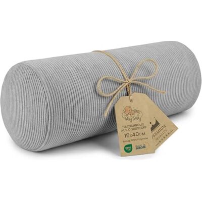 Totsy Baby Nackenrolle mit Bezug Yoga Bolster Knierolle Lagerungsrolle 40x15 cm Nackenkissen Kissenrolle Yogabolster Kniekissen Zierkissen und kleines Kissen Lange Rolle Oeko-Tex Hellgrau Cordstoff Totsy Baby Nackenrolle mit Bezug Yoga Bolster Knierolle Lagerungsrolle 40x15 cm Nackenkissen Kissenrolle Yogabolster Kniekissen Zierkissen und kleines Kissen Lange Rolle Oeko-Tex Hellgrau Cordstoff