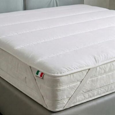 Italian Bed Linen Elegant gesteppt Topper, Weiß, Doppelte Italian Bed Linen Elegant gesteppt Topper, Weiß, Doppelte