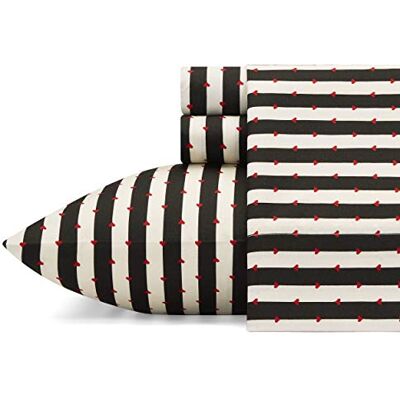 Betsey Johnson Vollbettlaken, weich und leicht, farbecht und knitterarm (Wonderland-Streifen, voll) Betsey Johnson Vollbettlaken, weich und leicht, farbecht und knitterarm (Wonderland-Streifen, voll)