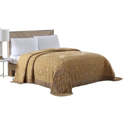 Beatrice Home Fashions Chenille-Tagesdecke, goldfarben, voll Beatrice Home Fashions Chenille-Tagesdecke, goldfarben, voll
