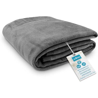 ZOLLNER Kuscheldecke flauschig in 150x200 cm weiche und langlebige Sofadecke in grau waschbar bis 40°C Mischgewebe mit elegantem Einfassband Hotelqualität Oeko Tex® Zertifiziert ZOLLNER Kuscheldecke flauschig in 150x200 cm weiche und langlebige Sofadecke in grau waschbar bis 40°C Mischgewebe mit elegantem Einfassband Hotelqualität Oeko Tex® Zertifiziert