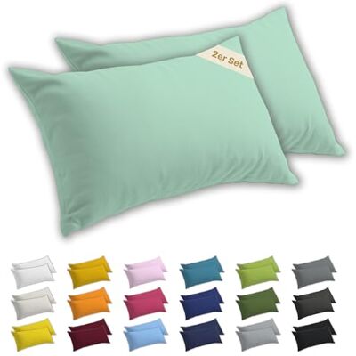 Lavea ® 2er Set Kissenbezug 50x70 Eukalyptus 100% Baumwolle Jersey – Weiche Kissenhülle & Kopfkissenbezüge, OEKO-TEX® Standard Lavea ® 2er Set Kissenbezug 50x70 Eukalyptus 100% Baumwolle Jersey – Weiche Kissenhülle & Kopfkissenbezüge, OEKO-TEX® Standard