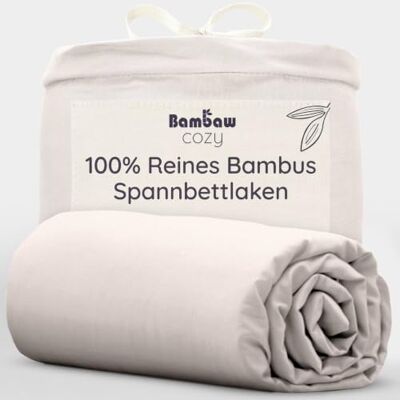 Bambaw Bambus Spannbetttuch 150 x 200 cm, 35 cm Steghöhe, atmungsaktive & hypoallergene Bettwäsche, kuscheliges 100% Bambus Spannbettlaken, Sommer Bettwäsche, kühlende Spannbettlaken (Sand) Bambaw Bambus Spannbetttuch 150 x 200 cm, 35 cm Steghöhe, atmungsaktive & hypoallergene Bettwäsche, kuscheliges 100% Bambus Spannbettlaken, Sommer Bettwäsche, kühlende Spannbettlaken (Sand)