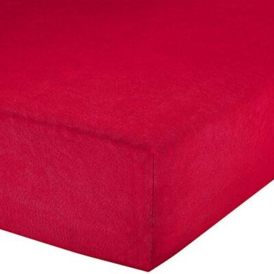 Erwin Müller - Erding - rot - Frottee-Stretch Fitted Sheet Erwin Müller - Erding - rot - Frottee-Stretch Fitted Sheet