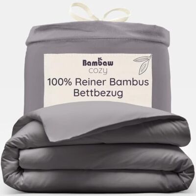 Bambaw Deckenbezug 135x200 Bambus, Allergiker Bettbezug, 100% Bambusfasern, Kühlende Bettwäsche, atmungsaktive, hautfreundliche und nachhaltige Sommer Bettwäsche 135x200 cm (Dunkelgrau) Bambaw Deckenbezug 135x200 Bambus, Allergiker Bettbezug, 100% Bambusfasern, Kühlende Bettwäsche, atmungsaktive, hautfreundliche und nachhaltige Sommer Bettwäsche 135x200 cm (Dunkelgrau)