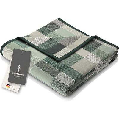 biederlack ® Flauschige Wohndecke Color Squares Green, Sofadecke 150x200 cm Kuscheldecke aus Baumwollmischgewebe, warme Wohndecke, Made in Germany, karierte Couchdecke, OEKO-TEX Made in Green biederlack ® Flauschige Wohndecke Color Squares Green, Sofadecke 150x200 cm Kuscheldecke aus Baumwollmischgewebe, warme Wohndecke, Made in Germany, karierte Couchdecke, OEKO-TEX Made in Green