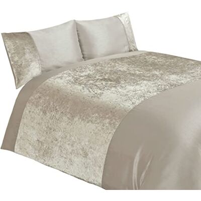 Rapport Luxuriöses Bettbezug-Set aus Pannesamt für Doppelbett, naturfarben Rapport Luxuriöses Bettbezug-Set aus Pannesamt für Doppelbett, naturfarben