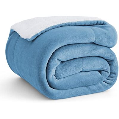 BEDSURE Sherpa Kuscheldecke Flauschig 150x200 Sofadecke, Hellblau Dicke Wolldecke, Weich Tagesdecke, Geschenke für Frauen, Warm Wohndecke für Couch, Schlafzimmer & Wohnzimmer,Waschbar BEDSURE Sherpa Kuscheldecke Flauschig 150x200 Sofadecke, Hellblau Dicke Wolldecke, Weich Tagesdecke, Geschenke für Frauen, Warm Wohndecke für Couch, Schlafzimmer & Wohnzimmer,Waschbar