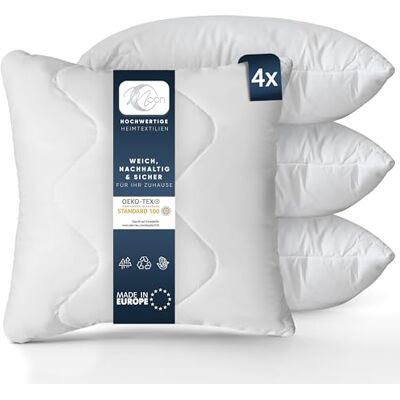 Moon Feeling 4er Pack Gesteppte Kopfkissen Kissen 80x80 cm extra fest gefüllt mit Reißverschluss 95° waschbar Moon Feeling 4er Pack Gesteppte Kopfkissen Kissen 80x80 cm extra fest gefüllt mit Reißverschluss 95° waschbar