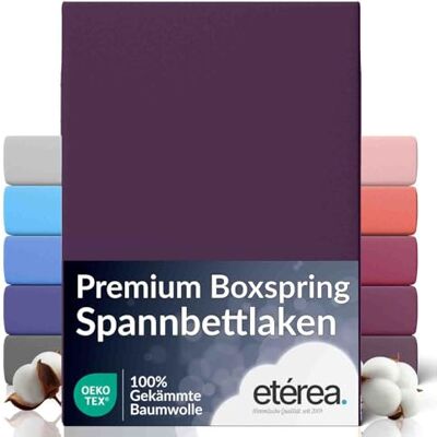 etérea Himmlische Qualität etérea Extra Jersey Spannbettlaken 140x200-160x220 cm Pflaume bis 35cm 100% gek. Baumwolle 160 g/m² Spannbetttuch · bis 35 cm Steghöhe für Boxspring & Wasserbett · OEKO-TEX Made in Green etérea Himmlische Qualität etérea Extra Jersey Spannbettlaken 140x200-160x220 cm Pflaume bis 35cm 100% gek. Baumwolle 160 g/m² Spannbetttuch · bis 35 cm Steghöhe für Boxspring & Wasserbett · OEKO-TEX Made in Green