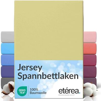 etérea Himmlische Qualität etérea Jersey Spannbettlaken 120x200 cm Minze bis 25cm Höhe Bettlaken 100% Baumwolle Jersey Spannbetttuch · Rundumgummizug bis 25 cm Steghöhe · bügelfrei & pflegeleicht · OEKO-TEX Made in Green etérea Himmlische Qualität etérea Jersey Spannbettlaken 120x200 cm Minze bis 25cm Höhe Bettlaken 100% Baumwolle Jersey Spannbetttuch · Rundumgummizug bis 25 cm Steghöhe · bügelfrei & pflegeleicht · OEKO-TEX Made in Green