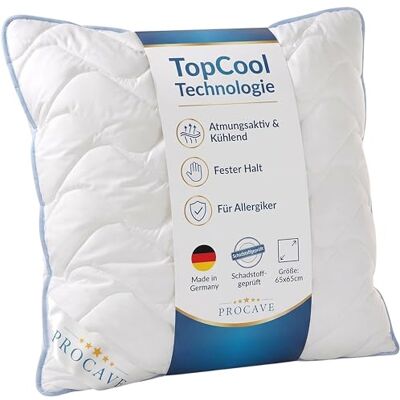 PROCAVE TopCool Kopfkissen Kochfest 65x65 cm, Qualitäts-Stepp-Kissen, atmungsaktives Allergiker Kissen, Winter- und Sommer-Kissen 100% aus Deutschland PROCAVE TopCool Kopfkissen Kochfest 65x65 cm, Qualitäts-Stepp-Kissen, atmungsaktives Allergiker Kissen, Winter- und Sommer-Kissen 100% aus Deutschland