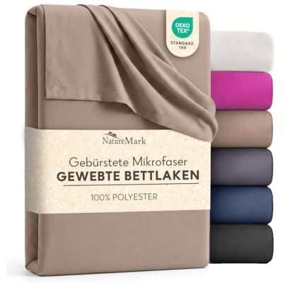 NatureMark Gebürstete Mikrofaser gewebte Bettlaken Mikrofaser Bettlaken, knitterfrei & schnelltrocknend, weich & atmungsaktiv, pflegeleicht ohne Bügeln 150x250 cm Sand/Beige NatureMark Gebürstete Mikrofaser gewebte Bettlaken Mikrofaser Bettlaken, knitterfrei & schnelltrocknend, weich & atmungsaktiv, pflegeleicht ohne Bügeln 150x250 cm Sand/Beige