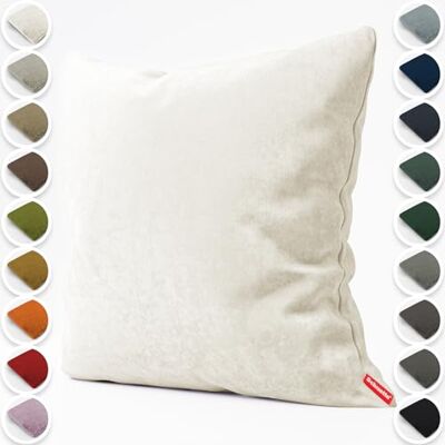 Schuette ® Dekorativer Kissenbezug aus Samt mit verdecktem Reißverschluss • Millenium Velvet Kollektion: Polar Bear (Weiß-Beige) • Knitterfrei • Kuschelweich • Zierkissen • Sofakissen Schuette ® Dekorativer Kissenbezug aus Samt mit verdecktem Reißverschluss • Millenium Velvet Kollektion: Polar Bear (Weiß-Beige) • Knitterfrei • Kuschelweich • Zierkissen • Sofakissen
