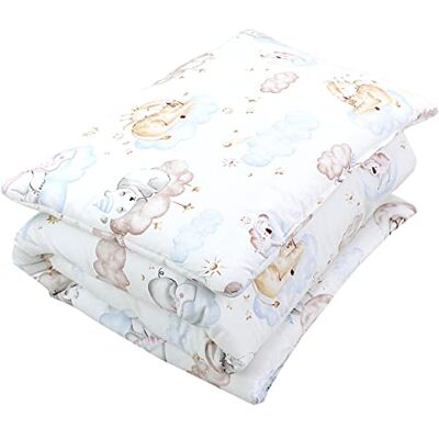 TupTam Kinder Gemusterte Bettdecken Set Ganzjahresdecke Bettdecke Kopfkissen Flachkissen 2tlg., Farbe: Tiere auf Wolken, Größe: 135x100 cm TupTam Kinder Gemusterte Bettdecken Set Ganzjahresdecke Bettdecke Kopfkissen Flachkissen 2tlg., Farbe: Tiere auf Wolken, Größe: 135x100 cm