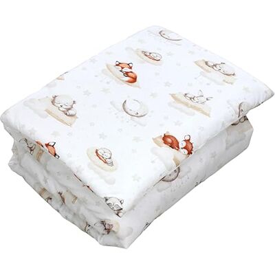 TupTam Kinder Gemusterte Bettdecken Set Ganzjahresdecke Bettdecke Kopfkissen Flachkissen 2tlg., Farbe: Schlafende Baby Tiere/Beige, Größe: 135x100 cm TupTam Kinder Gemusterte Bettdecken Set Ganzjahresdecke Bettdecke Kopfkissen Flachkissen 2tlg., Farbe: Schlafende Baby Tiere/Beige, Größe: 135x100 cm