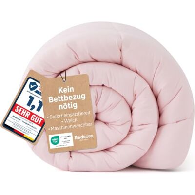 BEDSURE Bettdecke Ohne Bezug 135x200 Winterdecke Extra Warm 450GSM Winterbettdecke Mit integriertem Bezug Für Allergiker Waschbare Winter Dicke Bettdecken Oeko-TEX Zertifiziert, Pinkesque/Grau BEDSURE Bettdecke Ohne Bezug 135x200 Winterdecke Extra Warm 450GSM Winterbettdecke Mit integriertem Bezug Für Allergiker Waschbare Winter Dicke Bettdecken Oeko-TEX Zertifiziert, Pinkesque/Grau