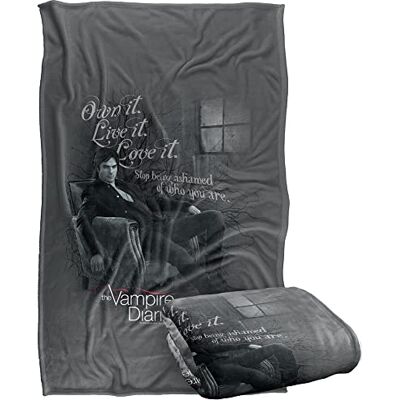 LOGOVISION Vampire Diaries Be Yourself Superweiche Kuscheldecke mit seidigem Griff – 91 x 147 cm LOGOVISION Vampire Diaries Be Yourself Superweiche Kuscheldecke mit seidigem Griff – 91 x 147 cm