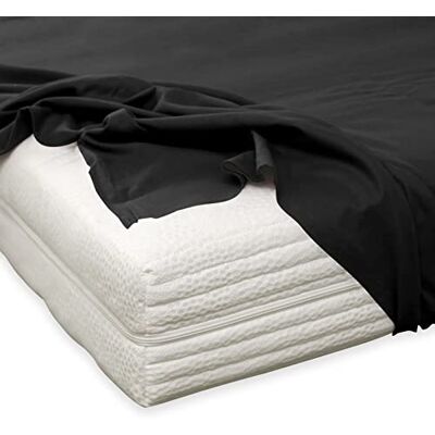 Traumschlaf Feinbiber Haustuch Bettlaken – warmes Winter-Bettlaken aus 100% Baumwolle, flauschig weich, ohne Spannumrandung, geeignet für Matratzen bis ca. 30 cm – 150x250 cm – schwarz Traumschlaf Feinbiber Haustuch Bettlaken – warmes Winter-Bettlaken aus 100% Baumwolle, flauschig weich, ohne Spannumrandung, geeignet für Matratzen bis ca. 30 cm – 150x250 cm – schwarz