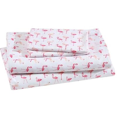Beatrice Home Fashions Bedrucktes Mikrofaser-Bettwäsche-Set, weich, bequem, pflegeleicht, enthält 1 Spannbetttuch mit 30,5 cm tiefen Taschen, 1 Bettlaken, Kissenbezug, Doppelbettgröße, rosa Flamingo Beatrice Home Fashions Bedrucktes Mikrofaser-Bettwäsche-Set, weich, bequem, pflegeleicht, enthält 1 Spannbetttuch mit 30,5 cm tiefen Taschen, 1 Bettlaken, Kissenbezug, Doppelbettgröße, rosa Flamingo