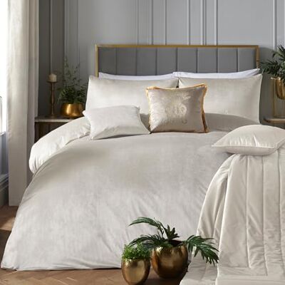 Laurence Llewelyn-Bowen Montrose Samt Bettwäsche-Set Elfenbein Laurence Llewelyn-Bowen Montrose Samt Bettwäsche-Set Elfenbein