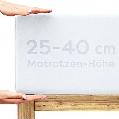 Wolkenfeld Spannbettlaken 200x220cm – 220x240cm – Premium Jersey Baumwolle mit 5% Lycra – Faltenfreies Bettlaken für hohe Matratzen bis 40 cm – Atmungsaktiv & Oeko-TEX Zertifiziert – Weiß Wolkenfeld Spannbettlaken 200x220cm – 220x240cm – Premium Jersey Baumwolle mit 5% Lycra – Faltenfreies Bettlaken für hohe Matratzen bis 40 cm – Atmungsaktiv & Oeko-TEX Zertifiziert – Weiß