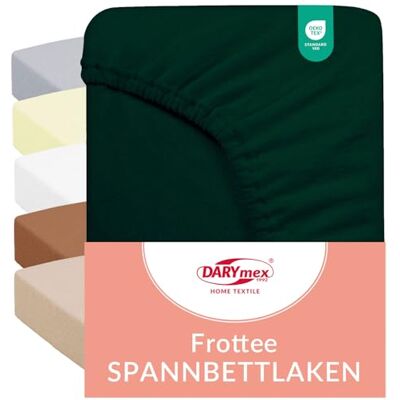 DARYmex Frottee Spannbettlaken 120x200 cm, Baumwolle, Flaschengrün Elastisches Spannbetttuch mit Gummizug, Frottee, 155 g/m², Öko-Tex Standard 100, Schlafzimmer, Gästezimmer DARYmex Frottee Spannbettlaken 120x200 cm, Baumwolle, Flaschengrün Elastisches Spannbetttuch mit Gummizug, Frottee, 155 g/m², Öko-Tex Standard 100, Schlafzimmer, Gästezimmer