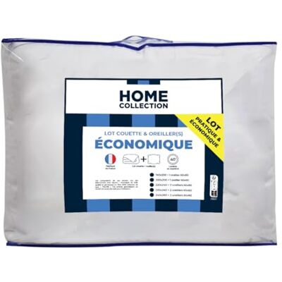 Bleu Calin Home Collection Pack Bettdecke 'Caline' 2 Personen 220x240 cm Mit 2 Kopfkissen 60x60 cm, Weiß Bleu Calin Home Collection Pack Bettdecke 'Caline' 2 Personen 220x240 cm Mit 2 Kopfkissen 60x60 cm, Weiß