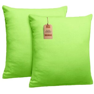 NatureMark 2er Set Jersey Kissenbezüge – Elastisch, weich, atmungsaktiv und hautfreundlich – Waschbare Kissenhülle 40x40 Apfel Grün NatureMark 2er Set Jersey Kissenbezüge – Elastisch, weich, atmungsaktiv und hautfreundlich – Waschbare Kissenhülle 40x40 Apfel Grün