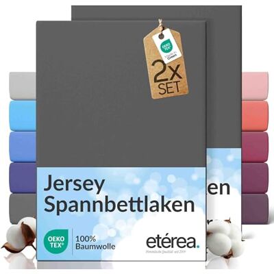 etérea Himmlische Qualität etérea Jersey 2er Set Spannbettlaken 200x220cm Anthrazit bis 25 cm Höhe 100% Baumwolle Spannbetttuch Oekotex Bed Sheets mit Rundumgummi Doppelpack Bettlaken 200x220 cm Dunkelgrau etérea Himmlische Qualität etérea Jersey 2er Set Spannbettlaken 200x220cm Anthrazit bis 25 cm Höhe 100% Baumwolle Spannbetttuch Oekotex Bed Sheets mit Rundumgummi Doppelpack Bettlaken 200x220 cm Dunkelgrau