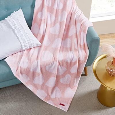 Betsey Johnson Zuhause Plüsch-Kollektion Überwurf – ultraweiches und gemütliches Fleece, leicht und luxuriös warm, perfekt für Bett oder Couch, gepunktetes Herz Betsey Johnson Zuhause Plüsch-Kollektion Überwurf – ultraweiches und gemütliches Fleece, leicht und luxuriös warm, perfekt für Bett oder Couch, gepunktetes Herz