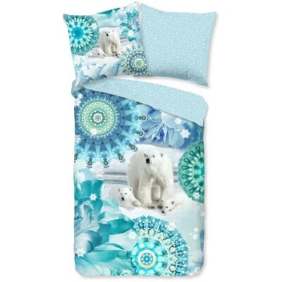HIP Flanell Winter Bettwäsche Set 135x200 80x80 Seppo Eisbären Mandala blau 100% Baumwolle, angeraute Oberfläche, kälteisolierend, mit Reißverschluss, Oeko-Tex Standard 100, waschbar bei 40 Grad HIP Flanell Winter Bettwäsche Set 135x200 80x80 Seppo Eisbären Mandala blau 100% Baumwolle, angeraute Oberfläche, kälteisolierend, mit Reißverschluss, Oeko-Tex Standard 100, waschbar bei 40 Grad
